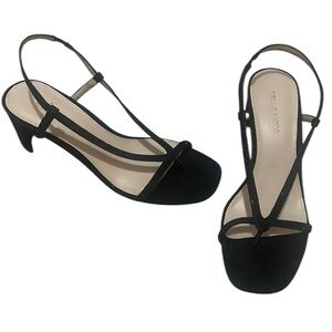 Pelle Moda Black Strappy Slingback Heels